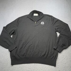 British Open Championship Sweater Men XL Black 1/4 Zip 2014 Royal Liverpool Rory